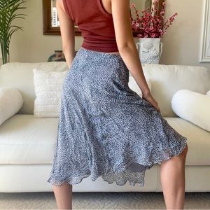 Charter Club Y2K Gray Cheetah Print Midi Skirt